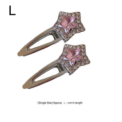 Kawaii Crystal Hair Clips for Girls – Cute Star, Butterfly, Heart, Bow, Flower Barrettes – Korean Style Metal Hair Accessories