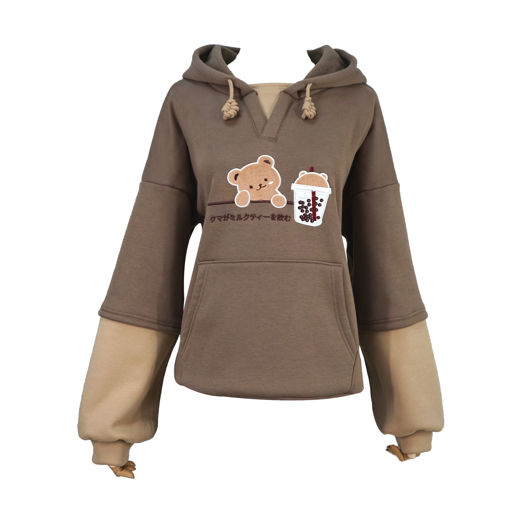 kawaii hoodie bear boba sweatshirt milk tea hoodie