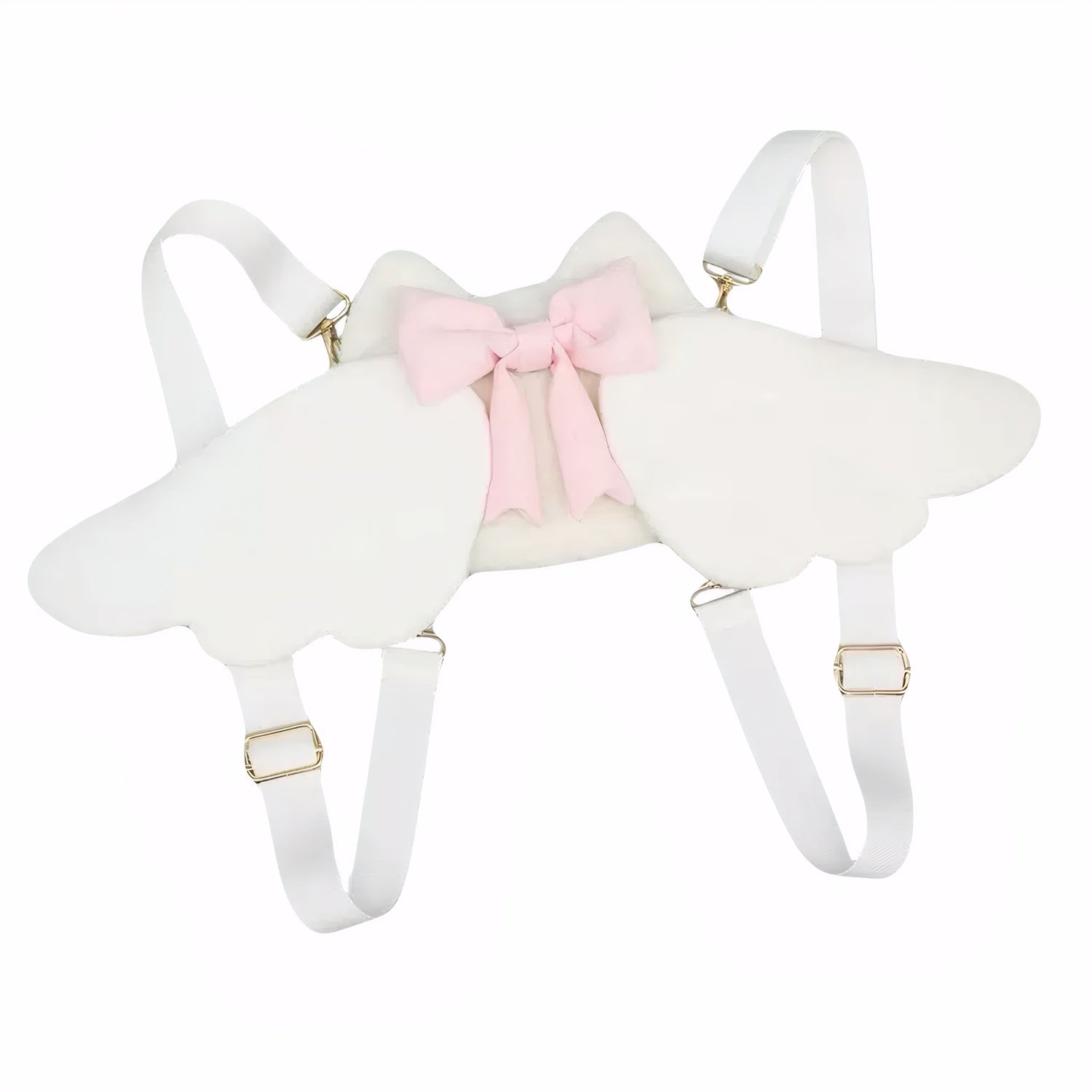 White Angel Wing Ita Backpack with Pink Bow gothic angel backpack