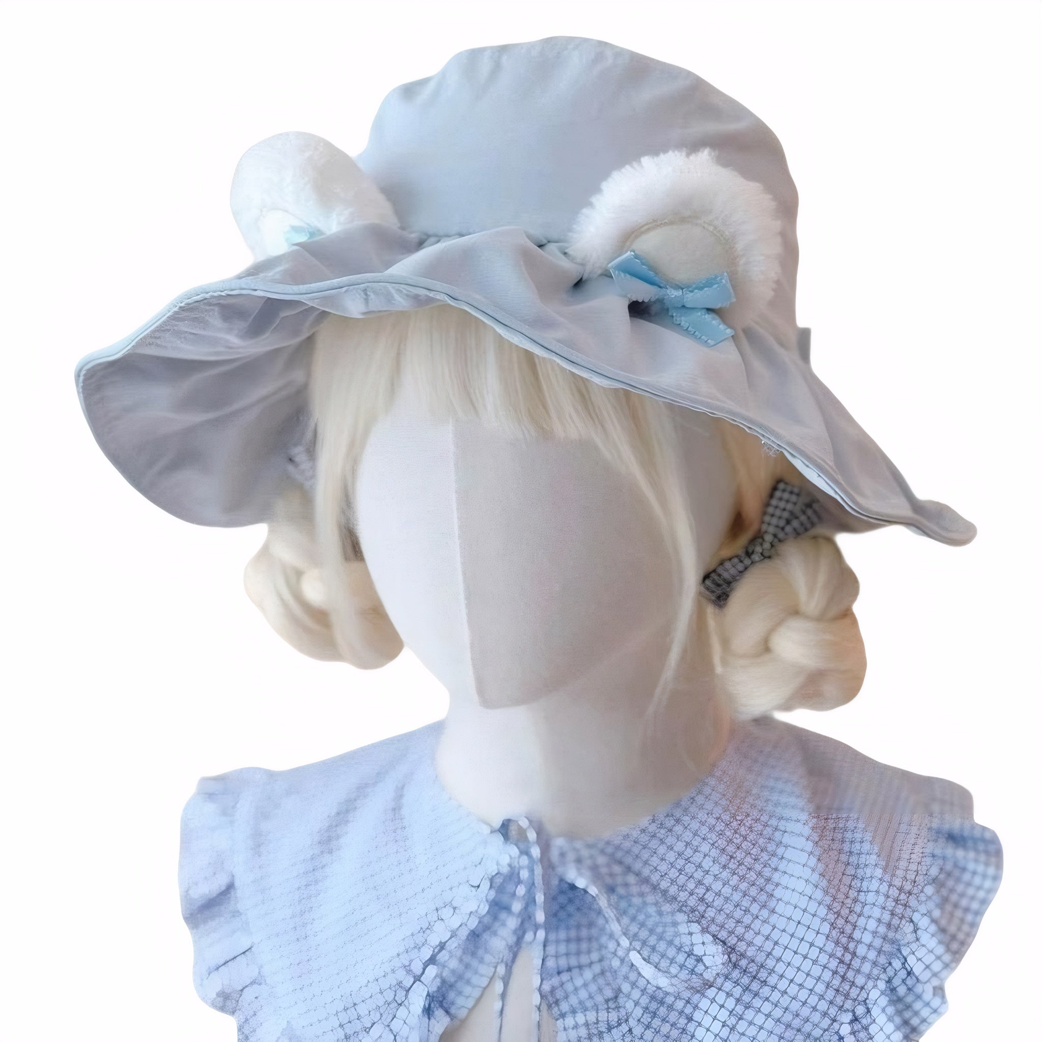 oversized bow and ruffled edge for sweet girl aesthetic.