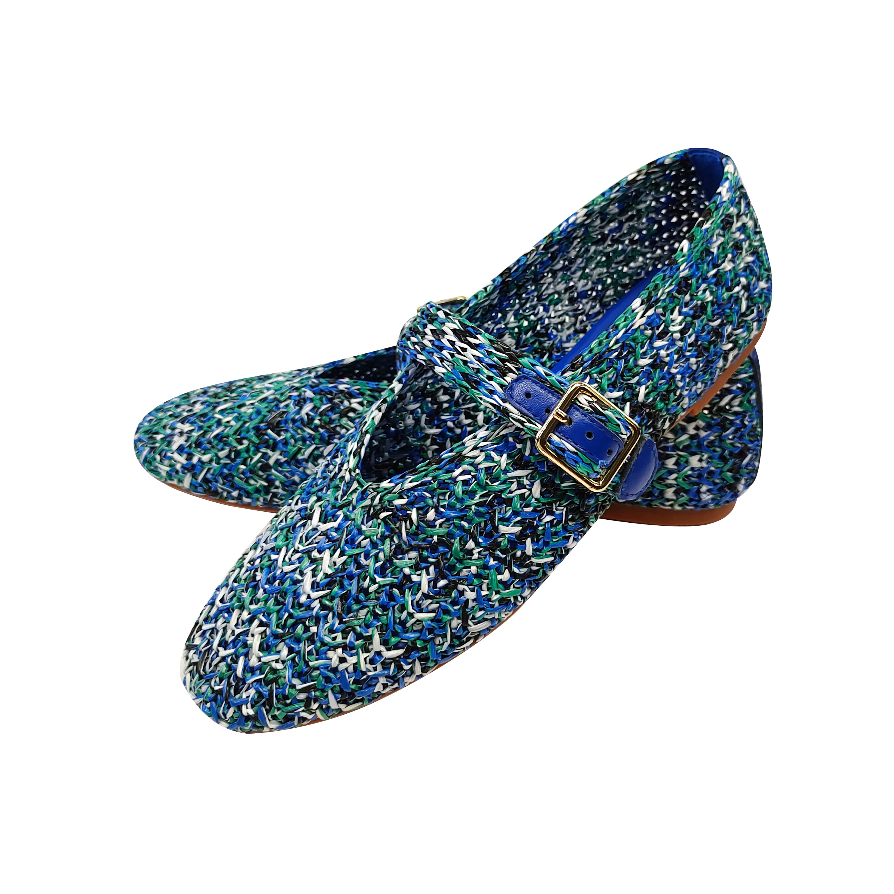 handmade mary jane shoes woven flats for women knit fabric ballet shoes