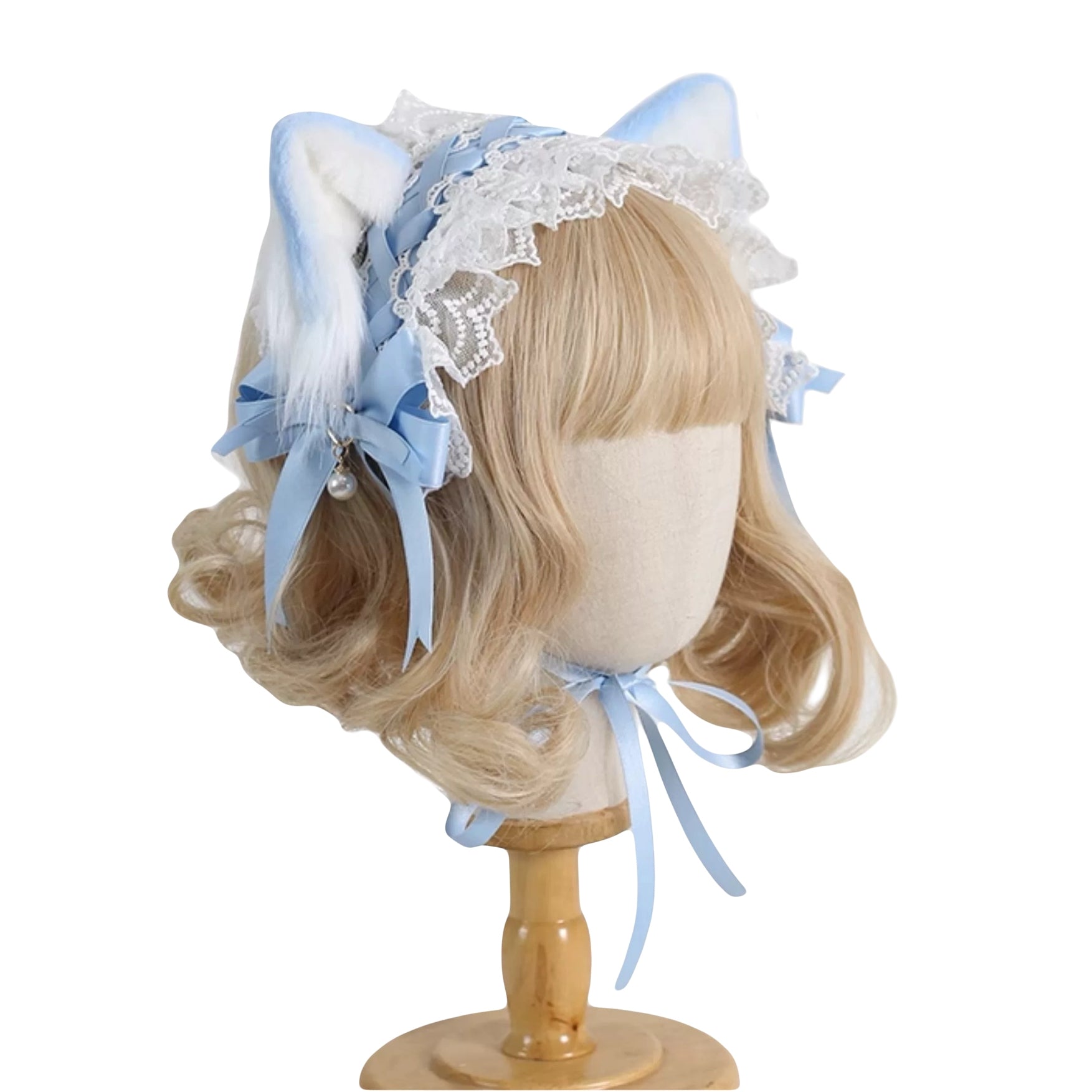 cute lolita cat ear headband kawaii detachable ears lace ribbon headdress