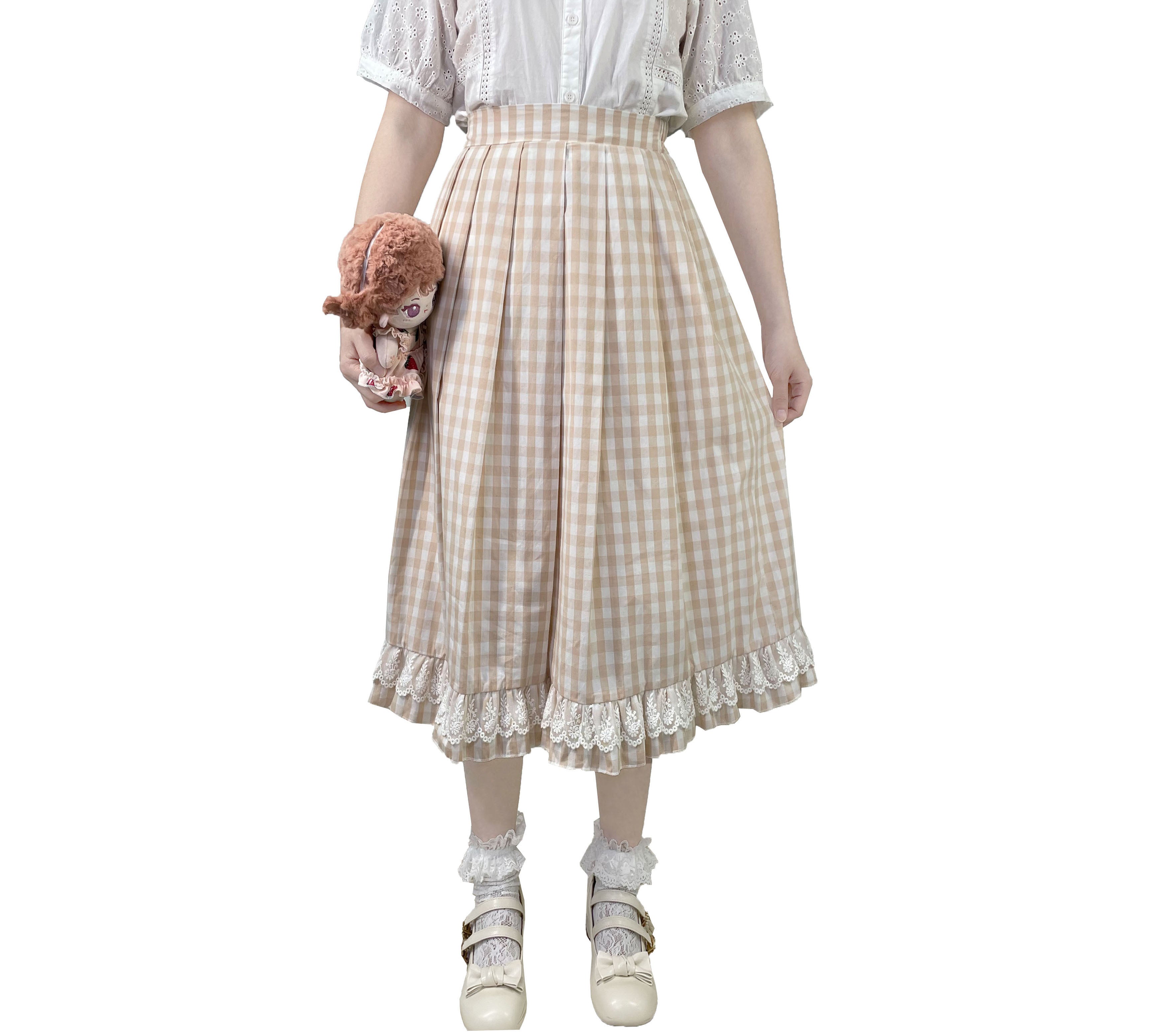 kawaii pleated flare skirt for young girls