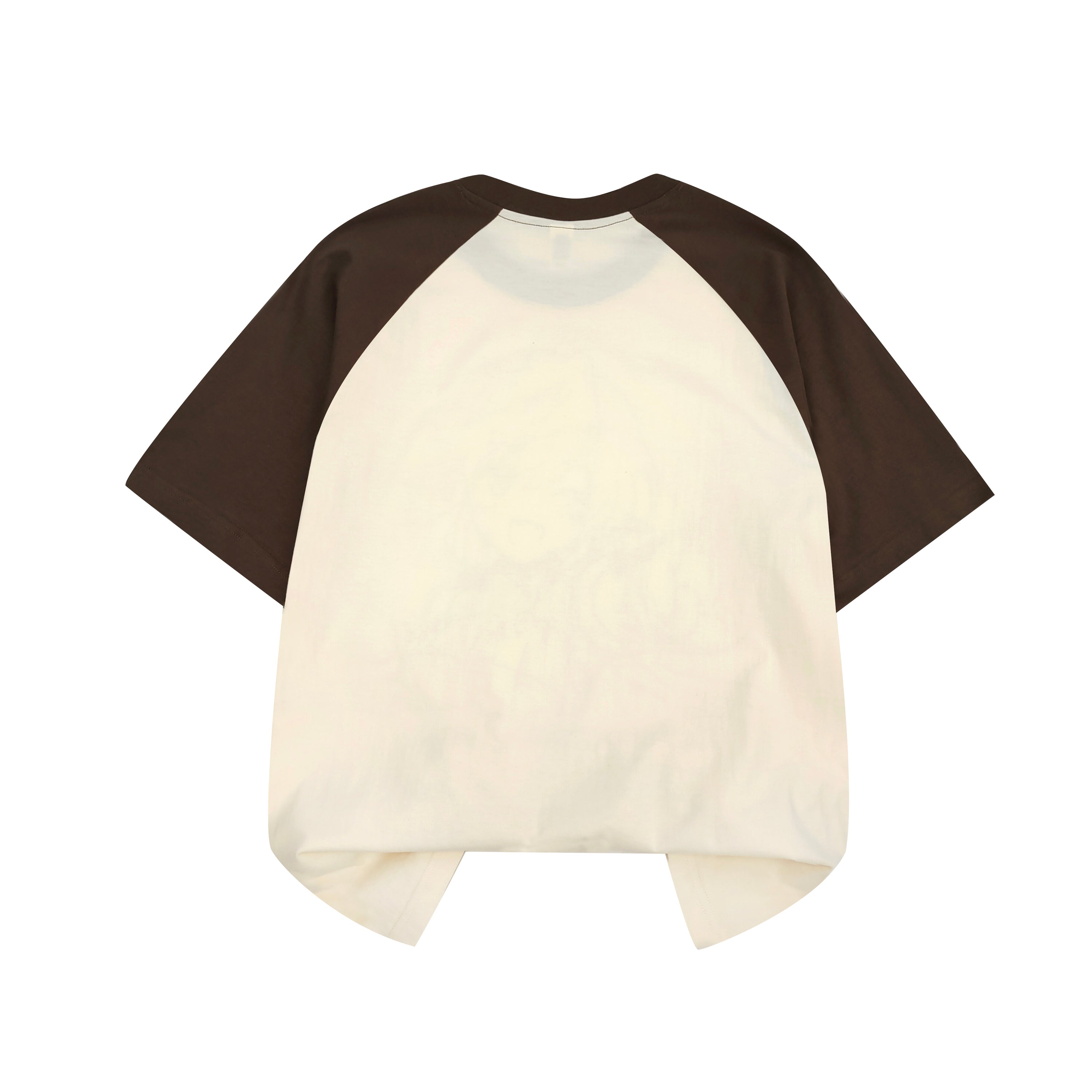 Brown Raglan Anime Sketch Tee Oversized Cotton Graphic T-Shirt Hand-Drawn Hero Print