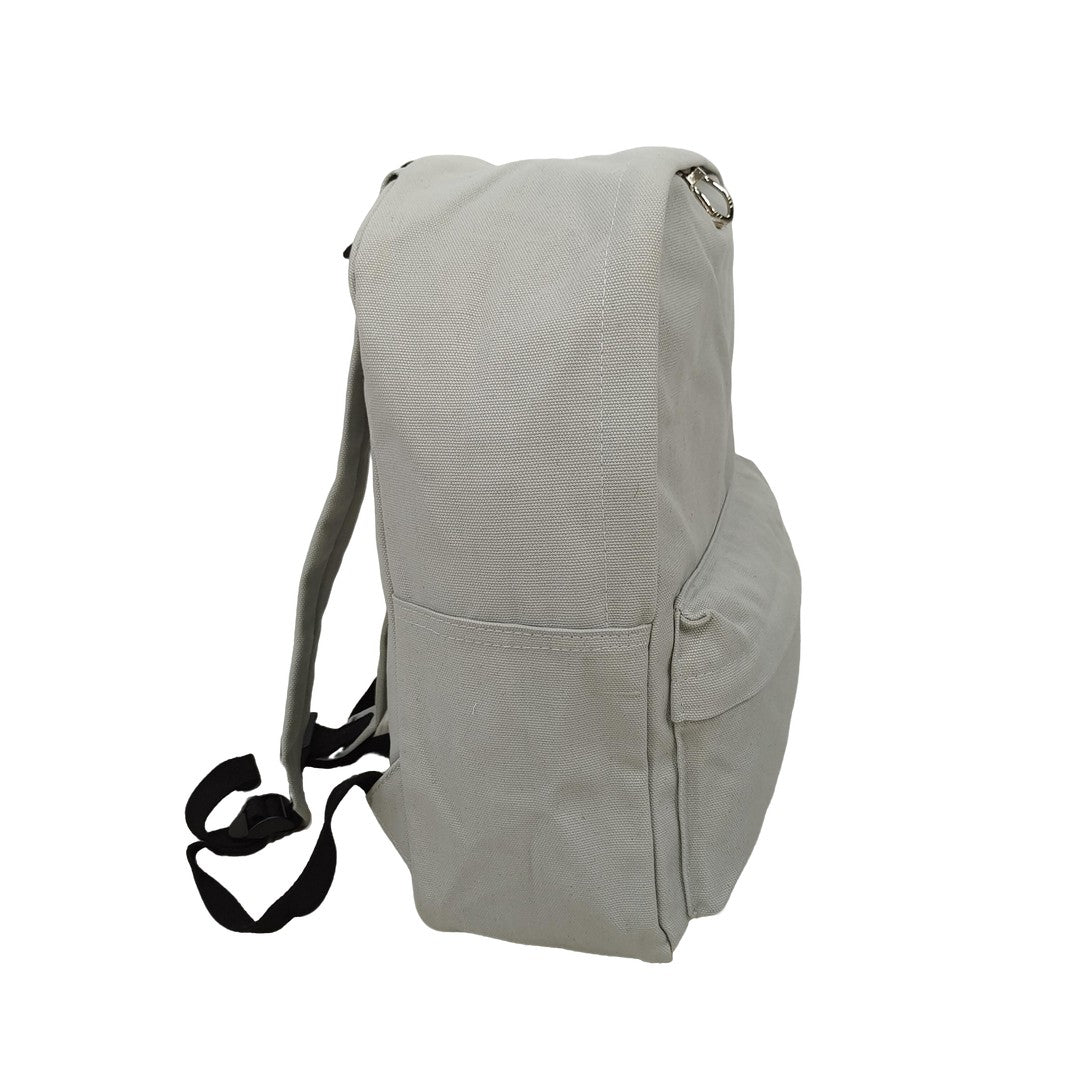 Casual lightweight daypack in gray canvas, laptop and book bag for daily use
