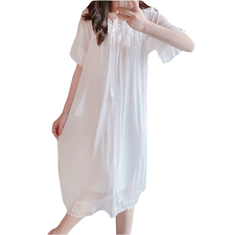 mesh lace nightgown, fairy nightwear, padded chest nightdress