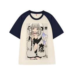 Oversized Graphic T-Shirt Teens Anime Style Short Sleeve Cotton Tee Japanese manga top