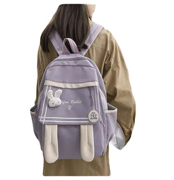 Cute Bunny Schoolbag For Girls Sailor Collar Display Water Proof Nylon Backpack