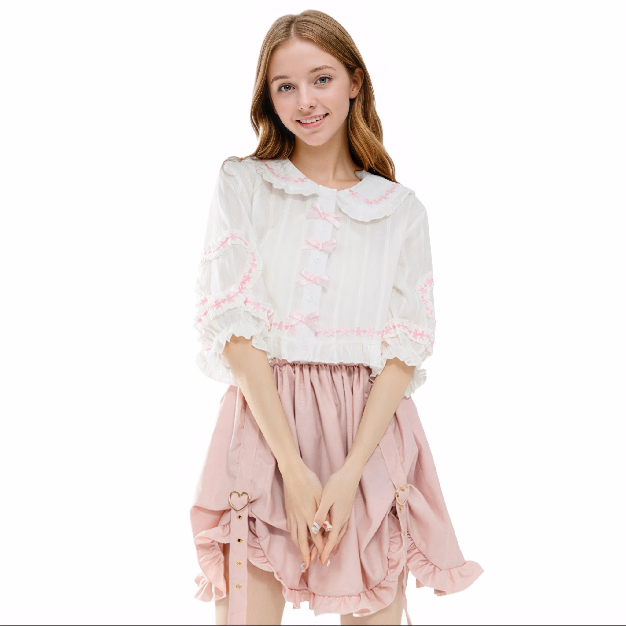 pink cute fashion summer cotton shirt for teens girls adorable tops