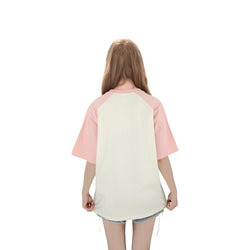 Harajuku Anime Print Oversized T-Shirt for Girls Short Sleeve Raglan Tee Japanese Cartoon Graphic Top