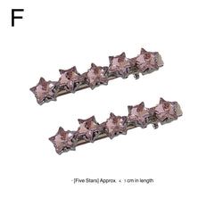 Kawaii Crystal Hair Clips for Girls – Cute Star, Butterfly, Heart, Bow, Flower Barrettes – Korean Style Metal Hair Accessories