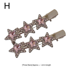 Kawaii Crystal Hair Clips for Girls – Cute Star, Butterfly, Heart, Bow, Flower Barrettes – Korean Style Metal Hair Accessories