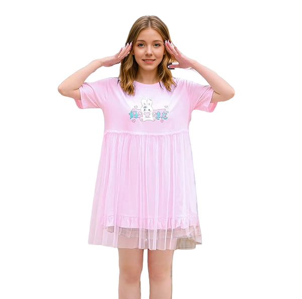 cute new fashion summer cotton shirt dress pink