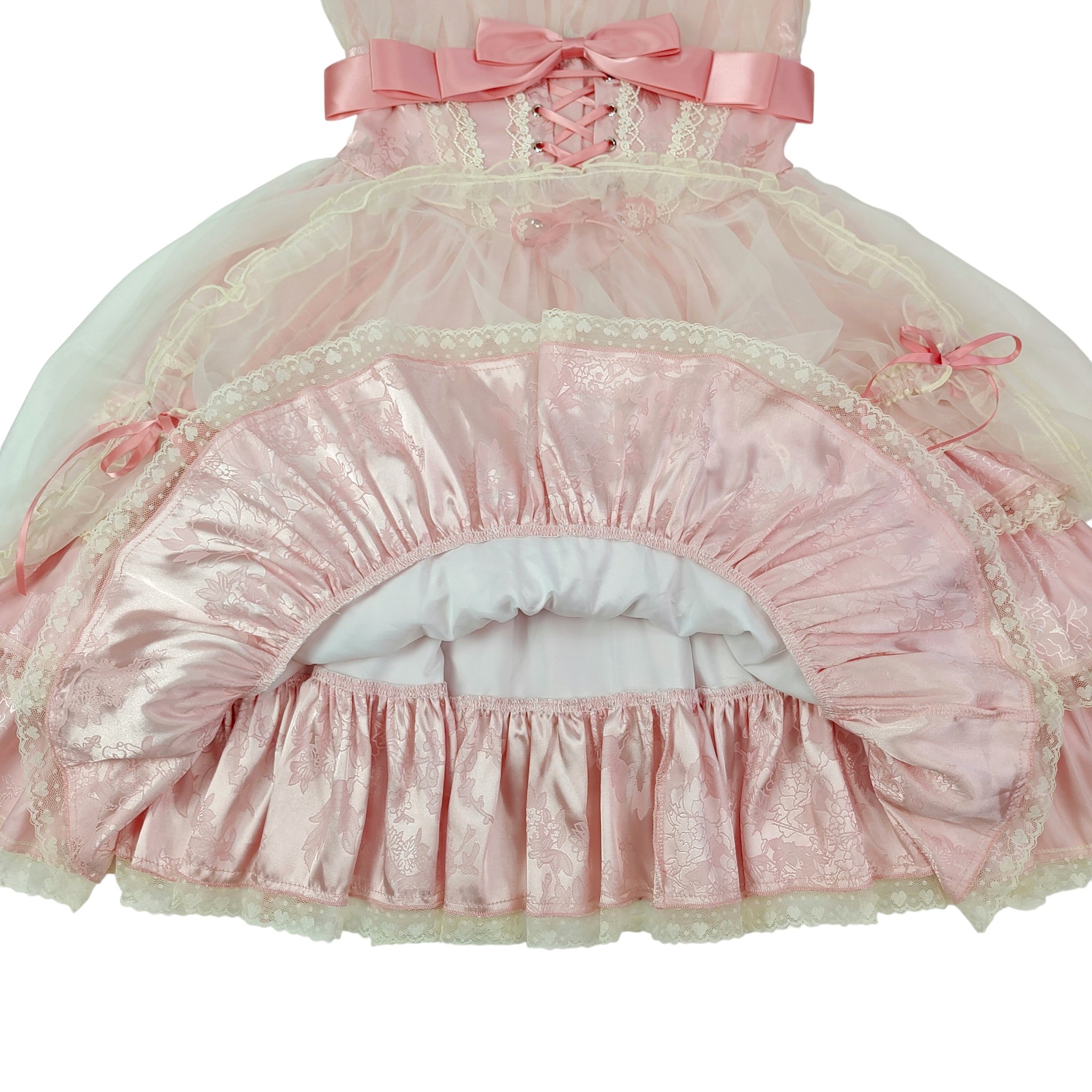 Elegant Lolita Ruffle Dress with Detachable Sleeves Lace Layered Cocktail Party Dress