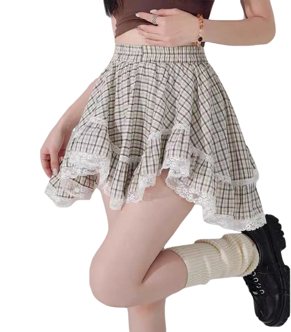 Close-up of built-in safety shorts and flared silhouette