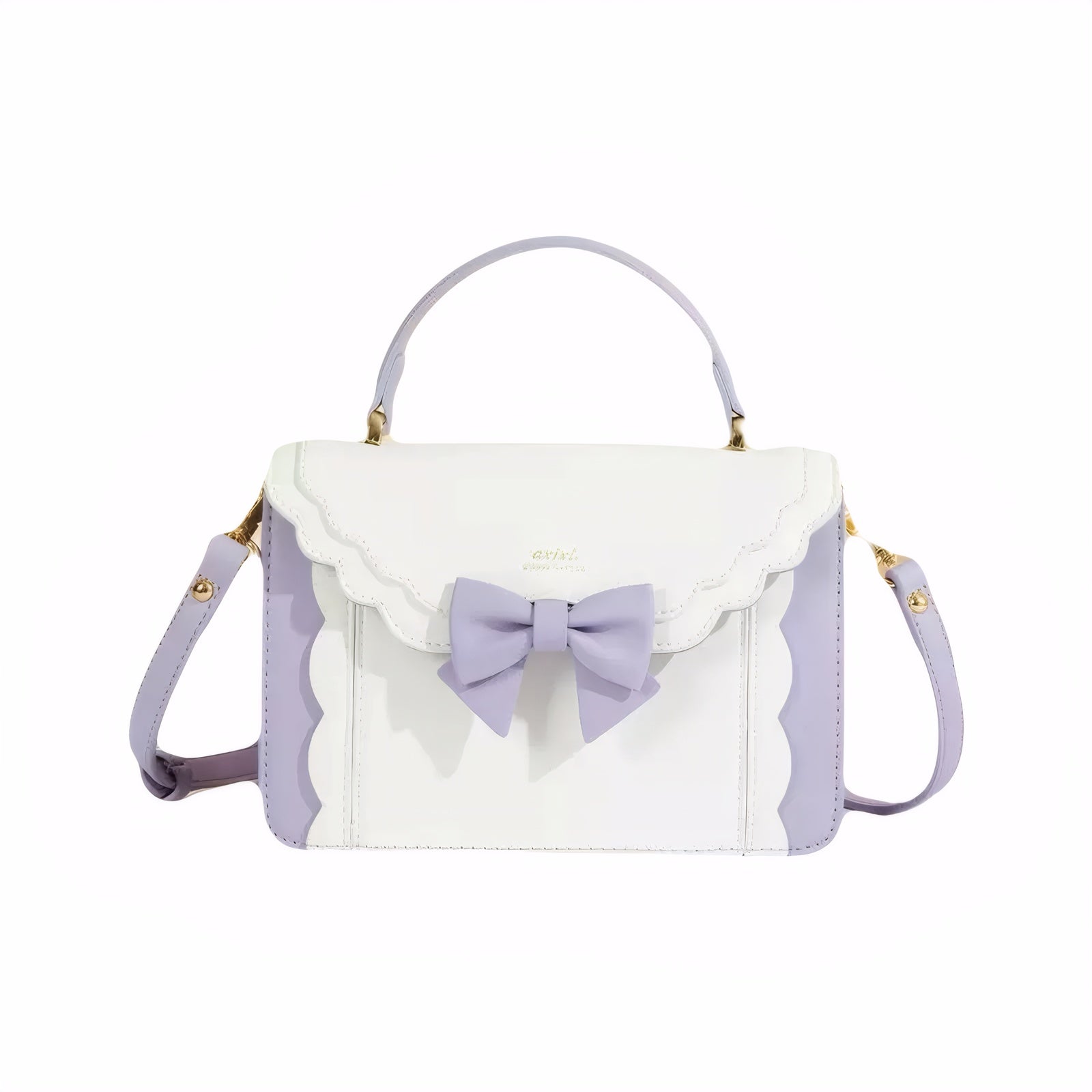 Sweet Lolita Bow Accordion Satchel Cute PU Leather Shoulder & Crossbody Bag