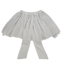 White embroidery floral pattern on hemline, soft chiffon fabric