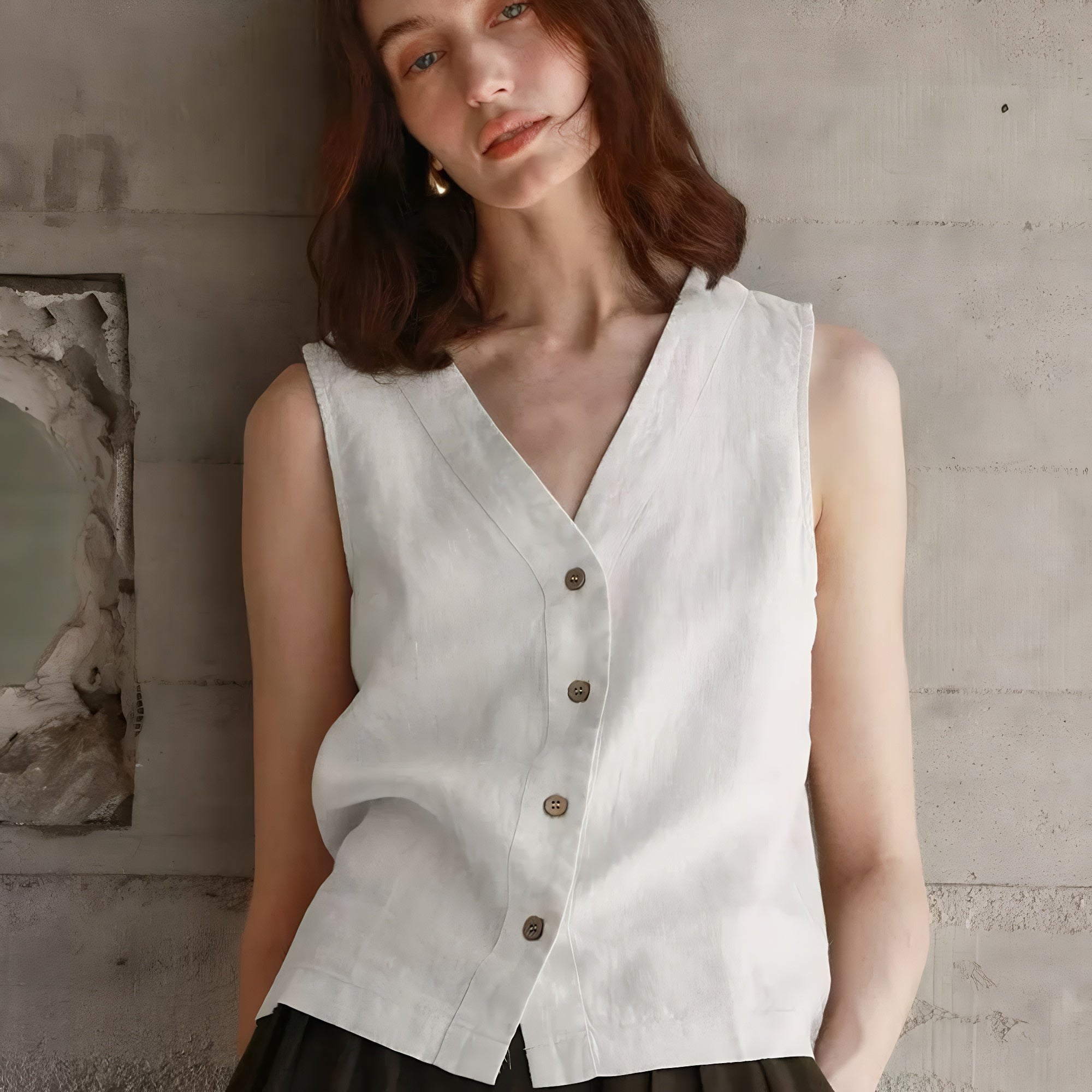 Women’s casual linen tank blouse summer fashion