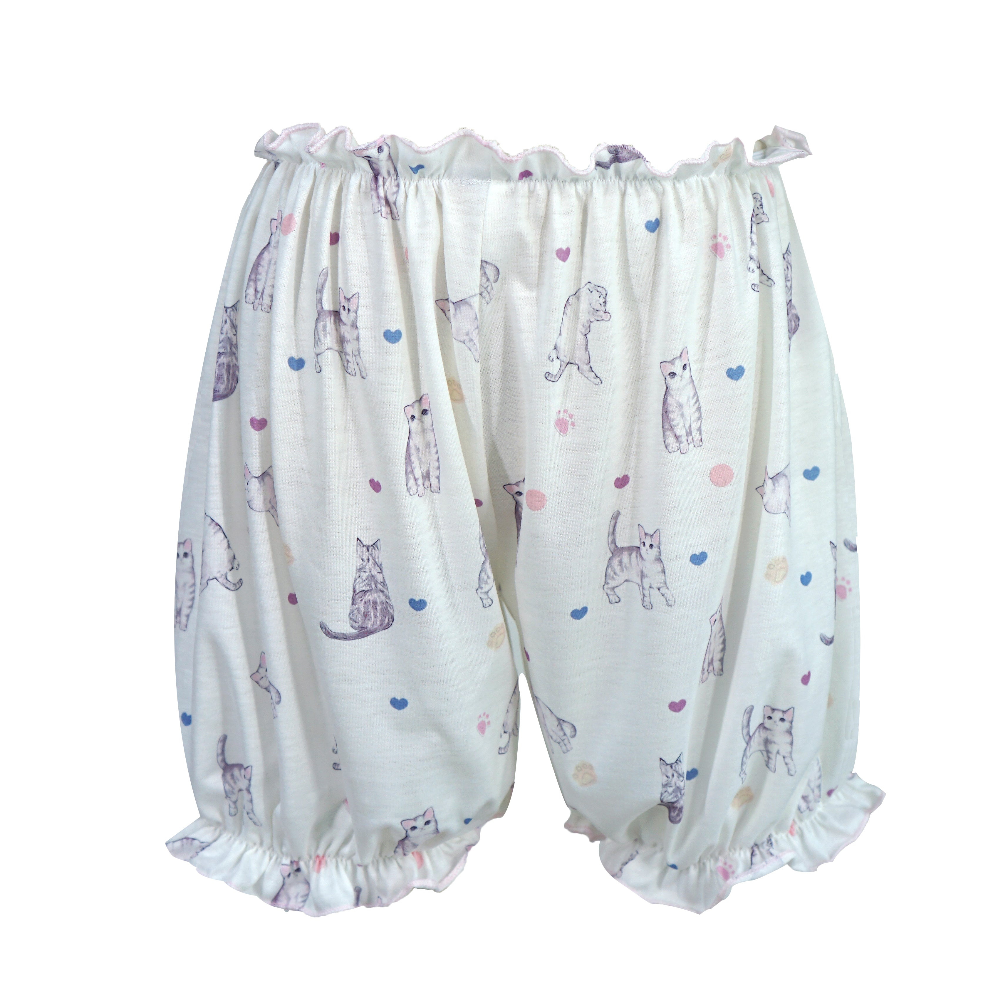 loungewear for women bloomer shorts comfy nightwear set Casual Print Sleepwear Cat Printed Bra and Shorts Set pastel loungewear