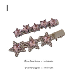 Kawaii Crystal Hair Clips for Girls – Cute Star, Butterfly, Heart, Bow, Flower Barrettes – Korean Style Metal Hair Accessories