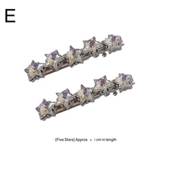 Kawaii Crystal Hair Clips for Girls – Cute Star, Butterfly, Heart, Bow, Flower Barrettes – Korean Style Metal Hair Accessories