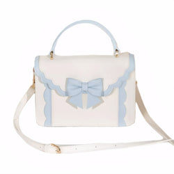 Sweet Lolita Bow Accordion Satchel Cute PU Leather Shoulder & Crossbody Bag