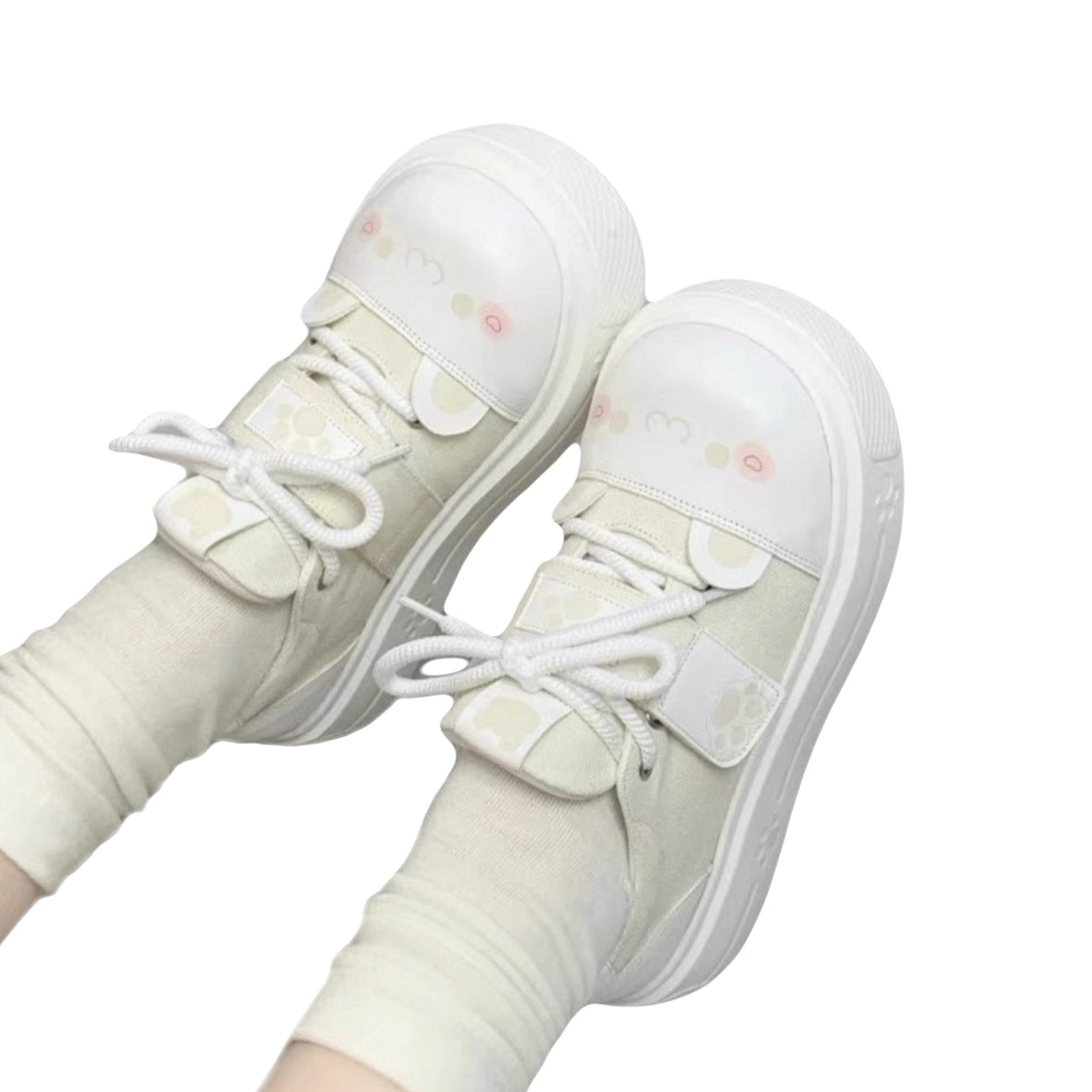 Cos animal face sneakers women pastel kawaii shoes schoolgirl cosplay shoes