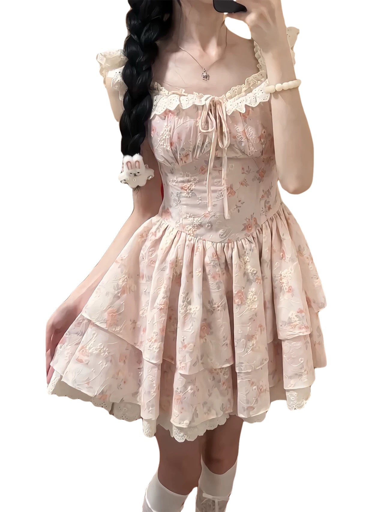 lace trim sundress cottagecore princess outfit fairycore dress summer