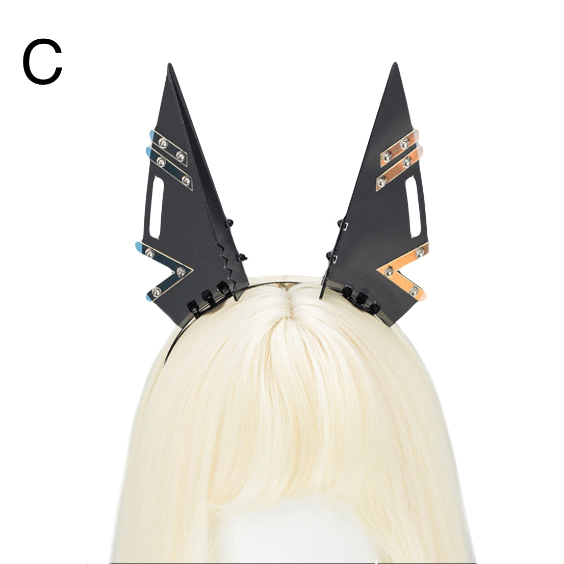 Cyberpunk Cat Ear Headband Cosplay Accessory Mecha Style Sci-Fi Costum