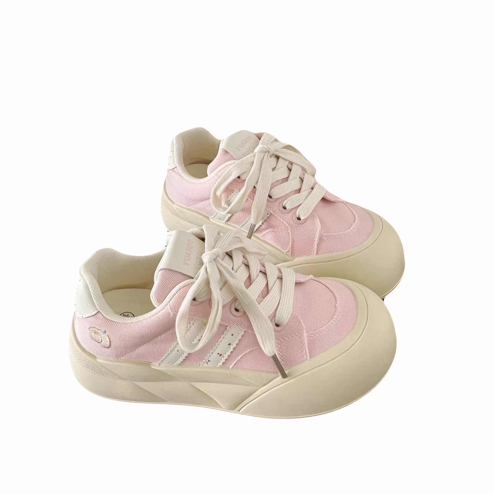 kawaii pink korean sneakers platform canvas shoes for teens girls