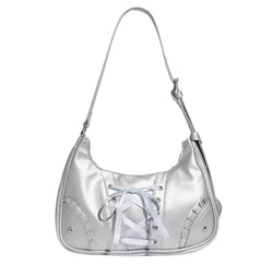 PU Ita Shoulder Bag Transparent Heart Display Gothic Y2K Anime Crossbody Handbag for Girls