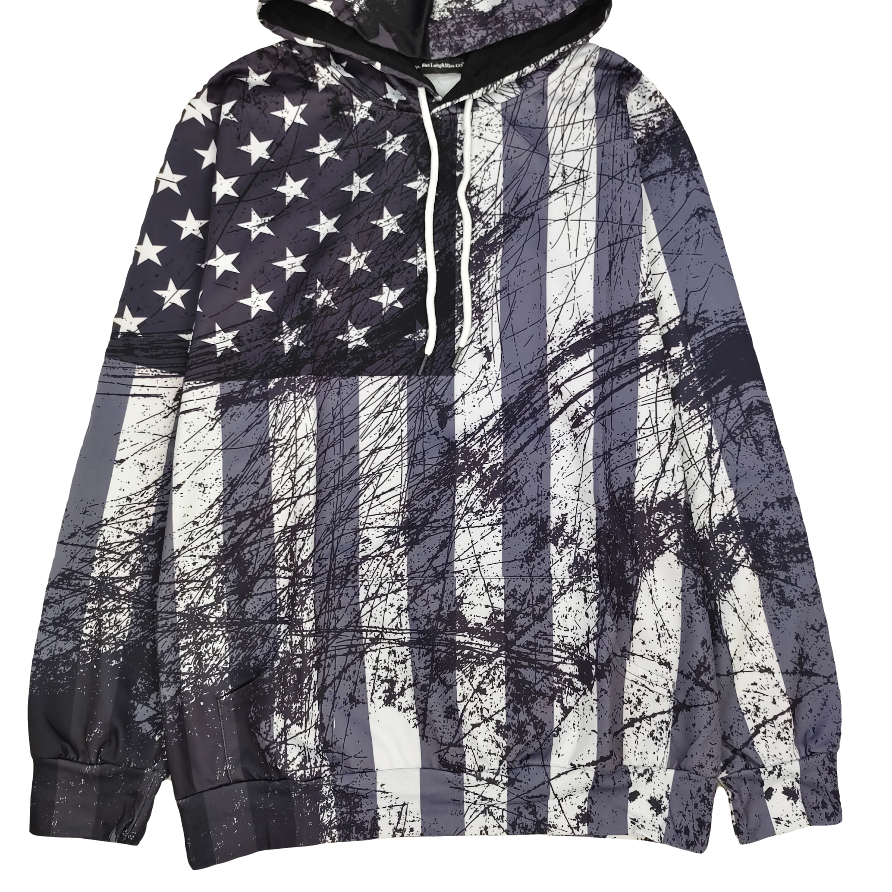 grunge hoodie american flag sweatshirt, USA graphic hoodie streetwear pullover unisex hooded sweatshirt cotton hoodie