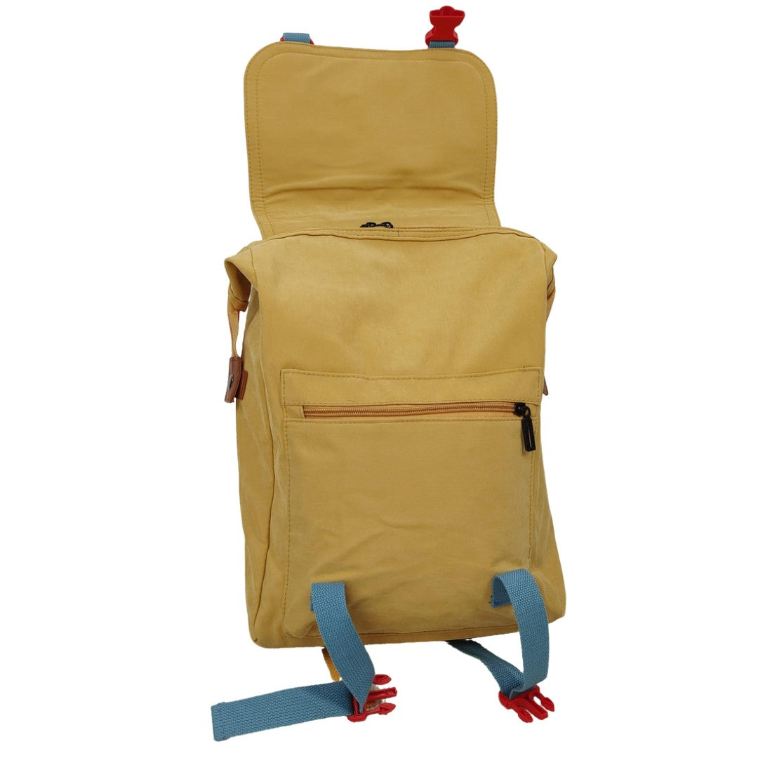 Aesthetic yellow school bag, canvas backpack with large capacity for books and daily essentials