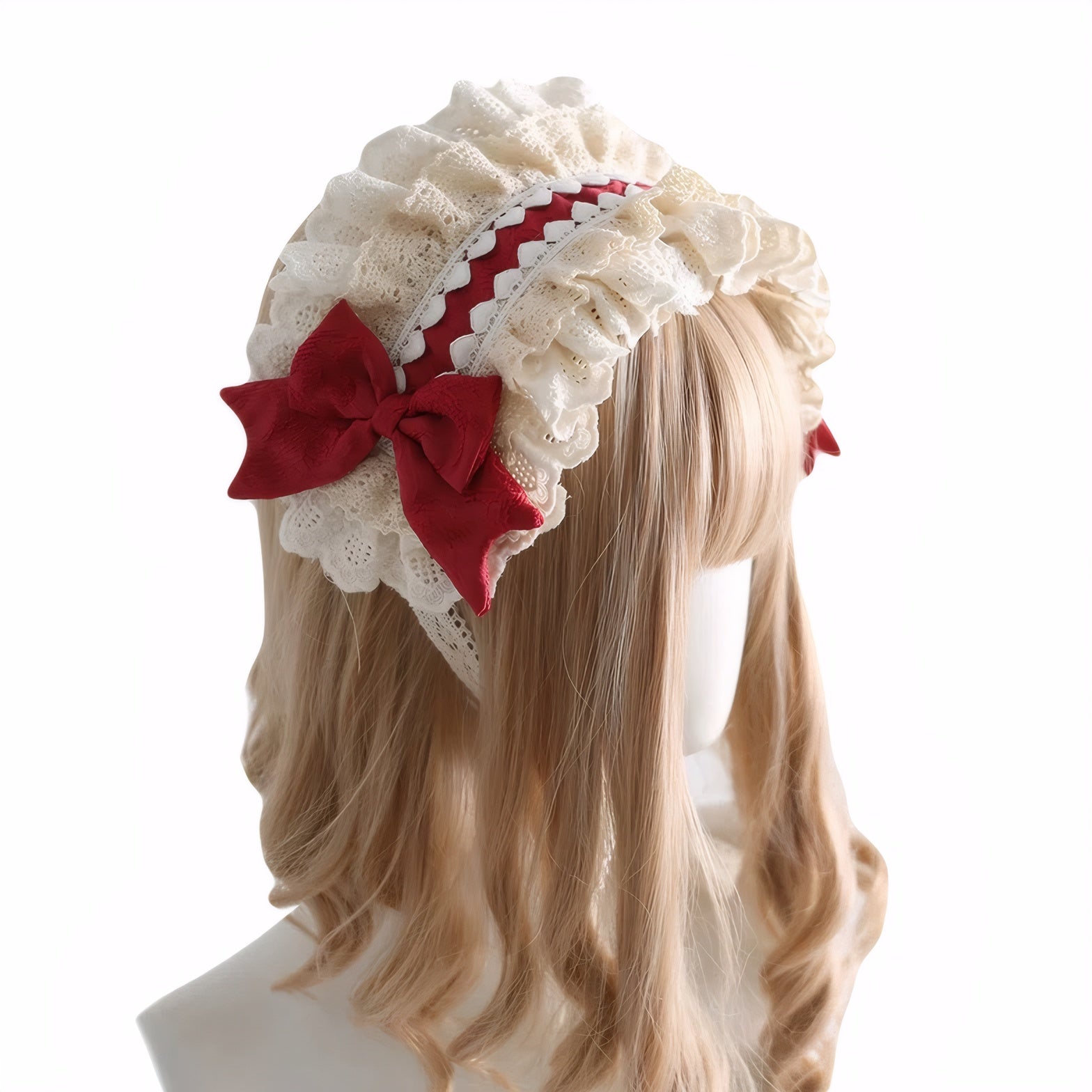 lolita headband, lace bonnet, kawaii hair accessory