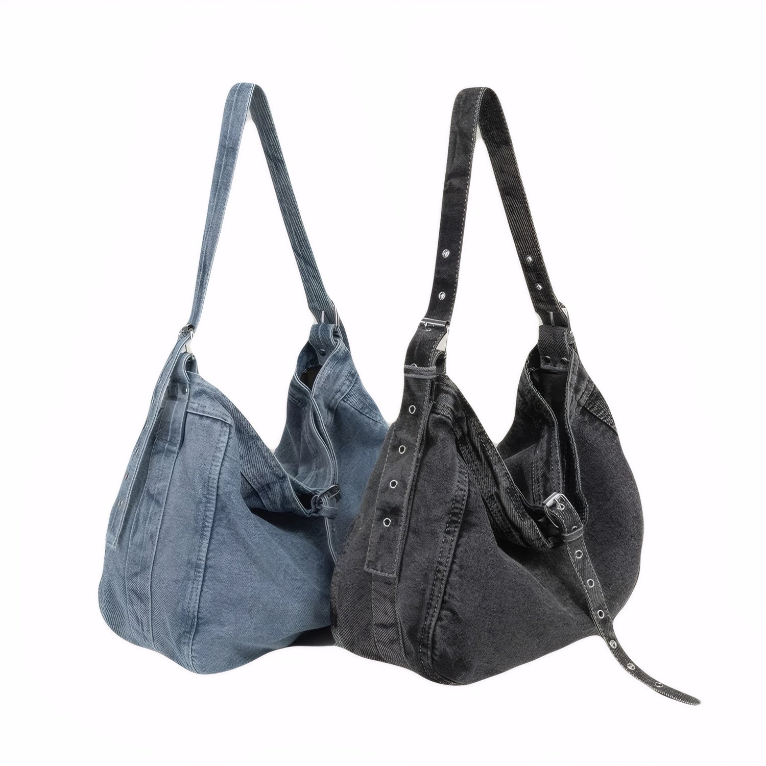 washed denim tote bag oversized slouchy shoulder bag,casual crossbody bag for women college student daily bag