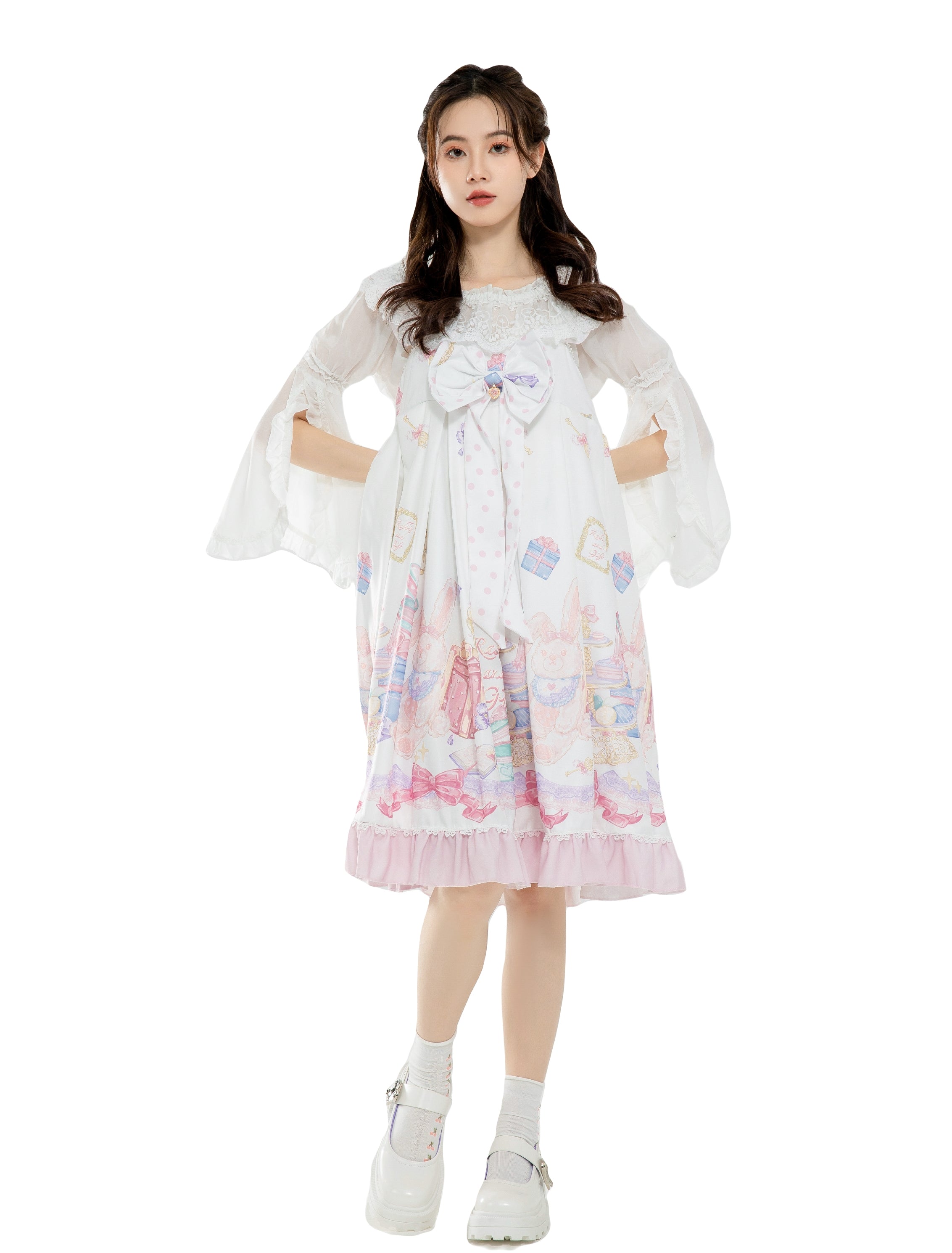 lolita tea party dress, fairycore fashion white lolita dress