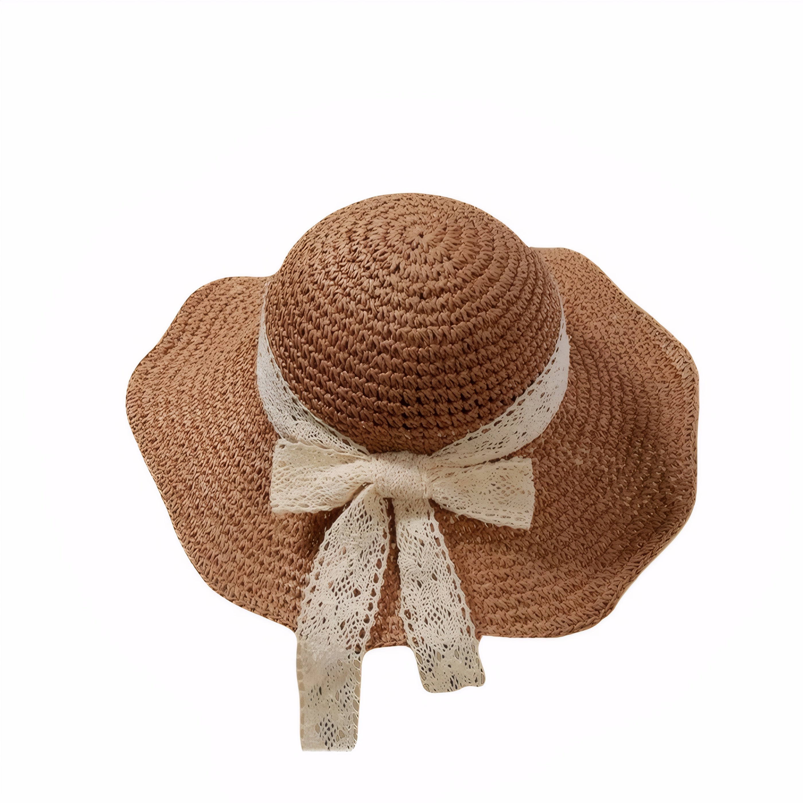 Summer beach hat for women with adjustable ribbon and floppy design