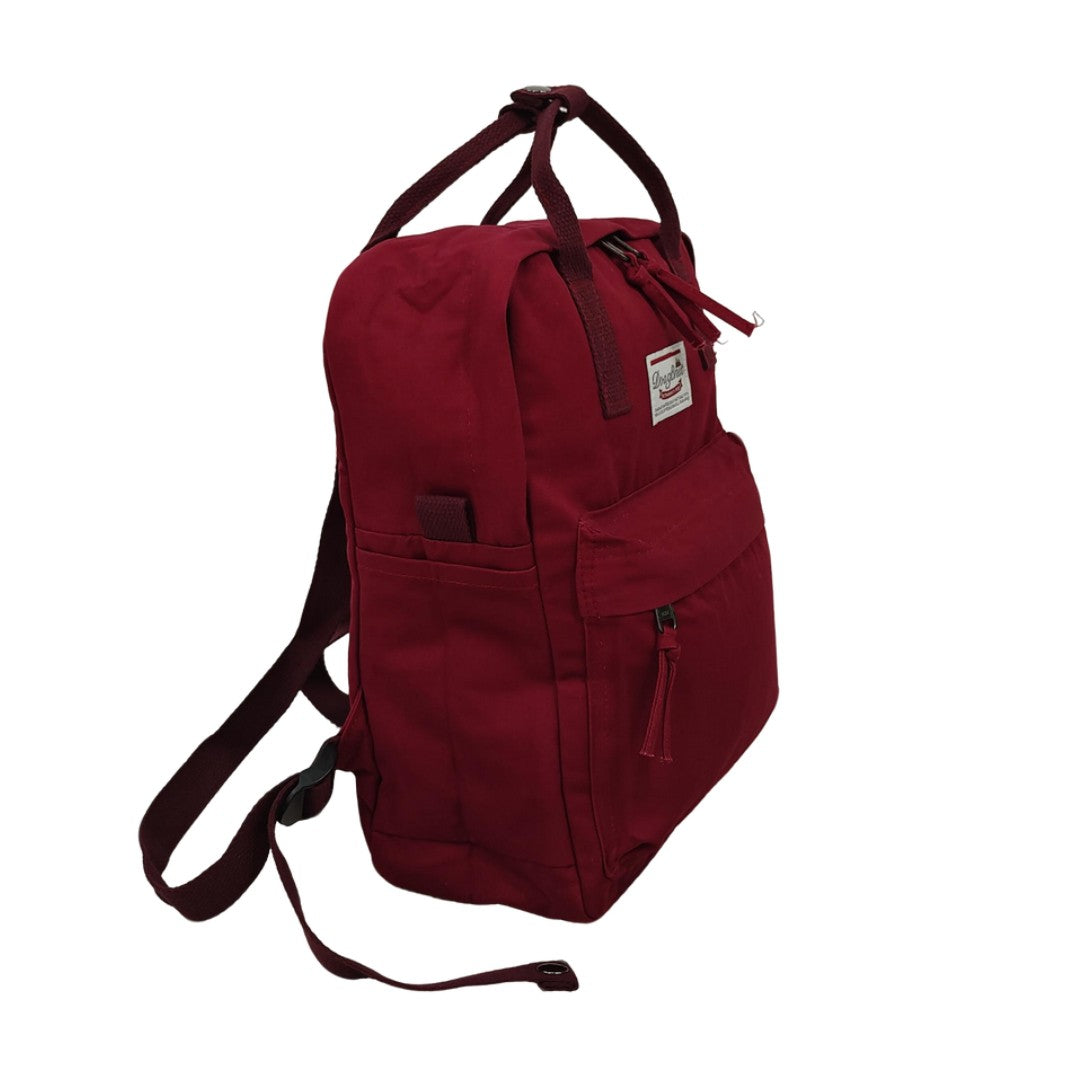 Compact laptop bookbag in red color
