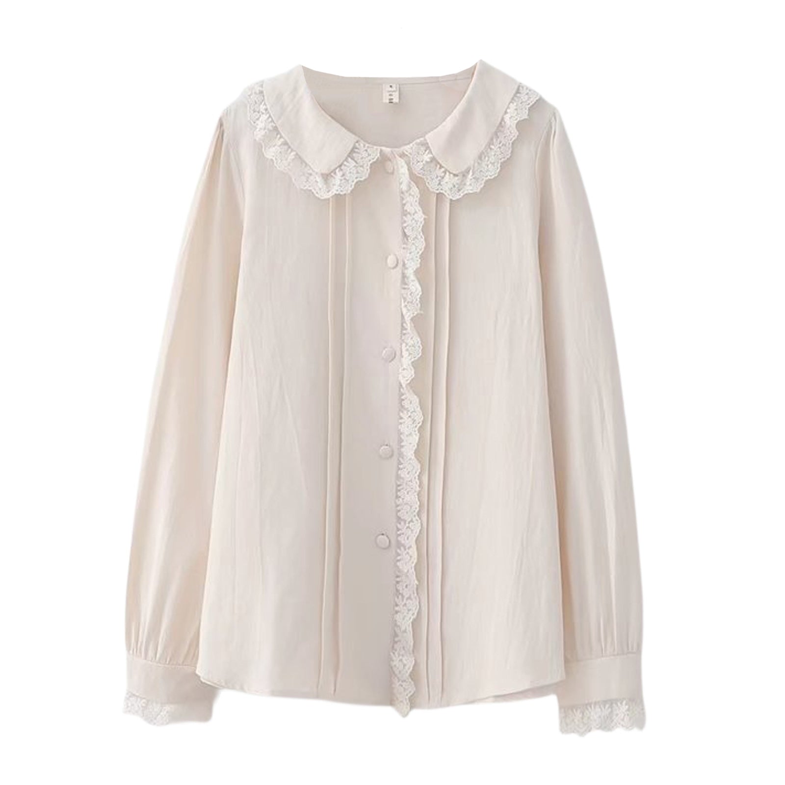 Sweet Lolita Long Sleeve Blouse with Lace Peter Pan Collar Ladies' Shirt